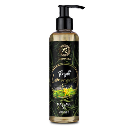 Lemongrass Massage Oil 200ml - Almond, Grapeseed & Wheat Germ - All Skin Types