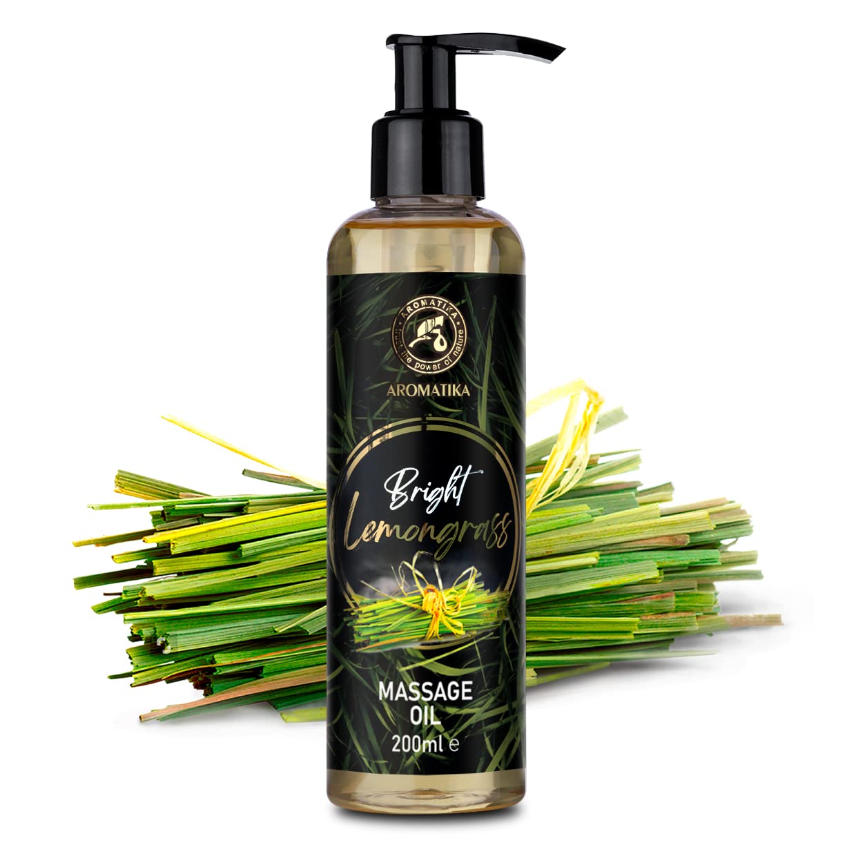 Lemongrass Massage Oil 200ml - Almond, Grapeseed & Wheat Germ - All Skin Types