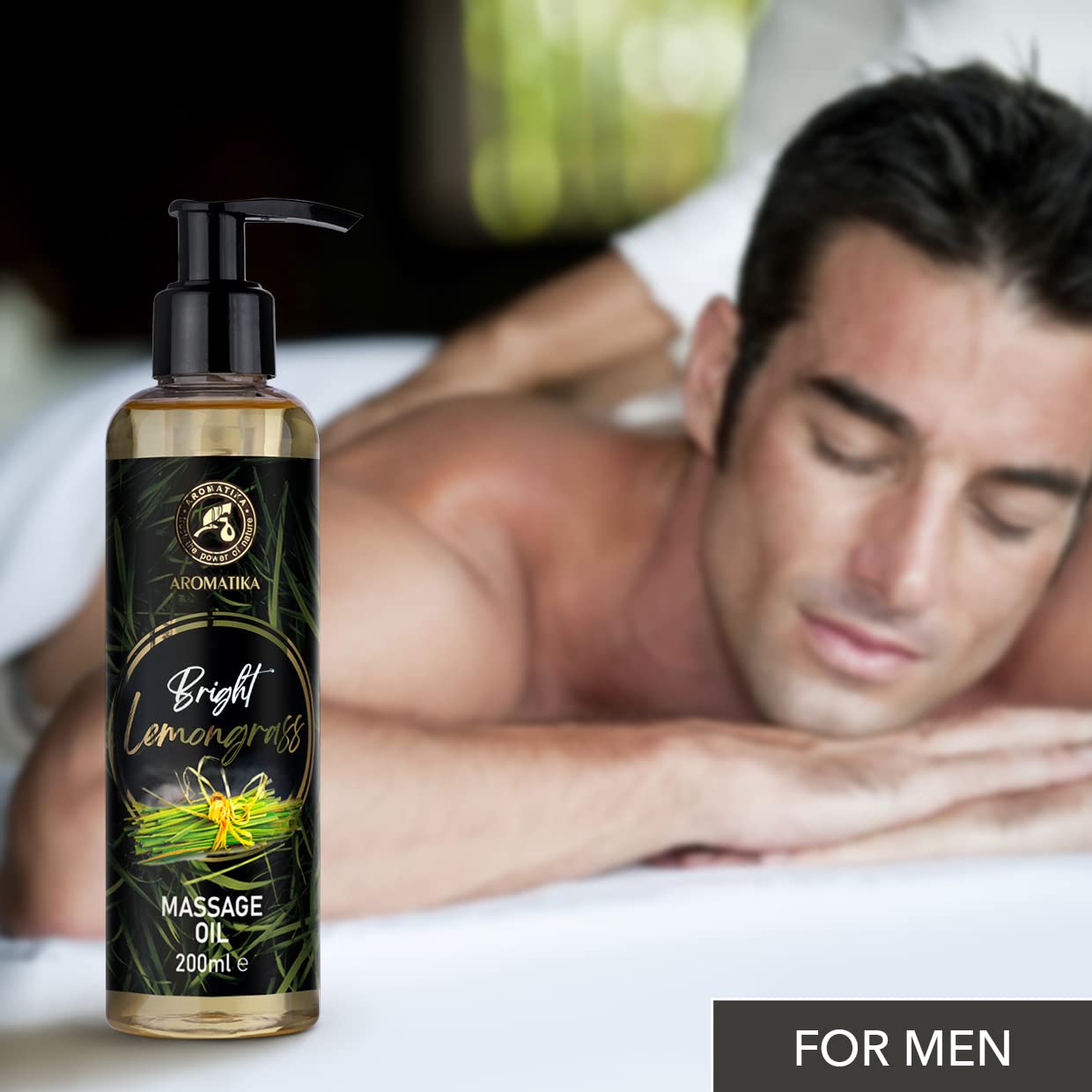 Lemongrass Massage Oil 200ml - Almond, Grapeseed & Wheat Germ - All Skin Types
