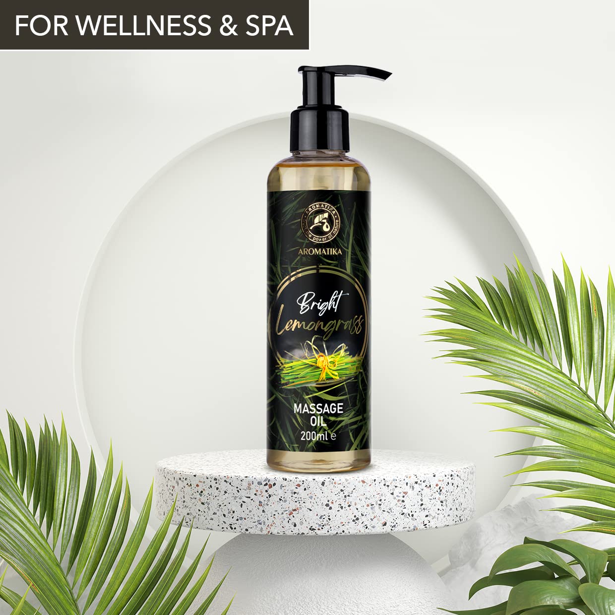 Lemongrass Massage Oil 200ml - Almond, Grapeseed & Wheat Germ - All Skin Types