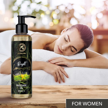 Lemongrass Massage Oil 200ml - Almond, Grapeseed & Wheat Germ - All Skin Types