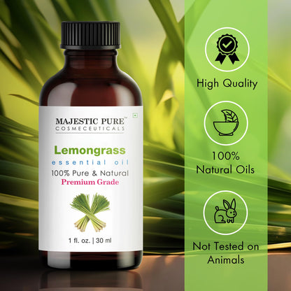 Majestic Pure Lemongrass Essential Oil – 100% Pure & Natural, 1 Fl Oz