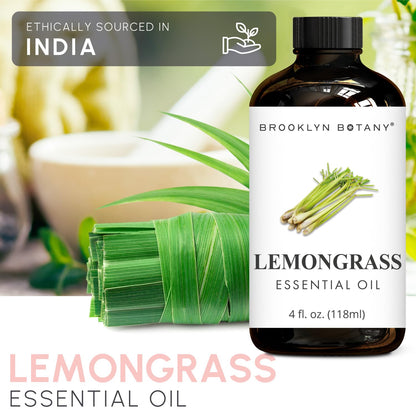 Brooklyn Botany Lemongrass Essential Oil - 4 oz | Pure & Natural, Premium Grade