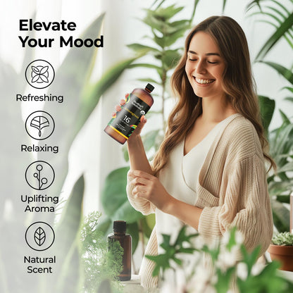 Healing Solutions Organic Lemongrass Essential Oil - 16oz Bulk for Aromatherapy