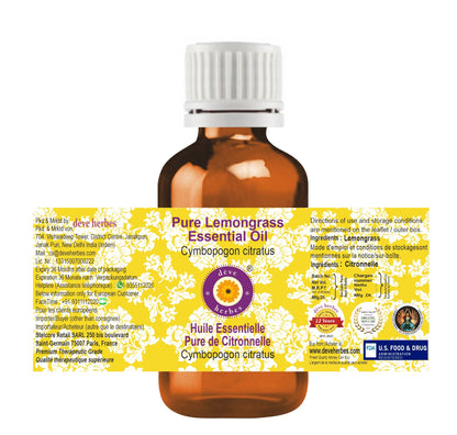 Deve Herbes Pure Lemongrass Essential Oil – Steam Distilled 50ml
