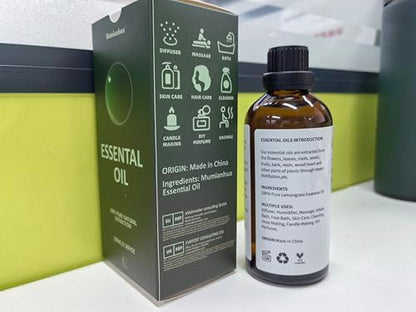 Pure Lemongrass Essential Oil - 3.38 Fl Oz | Aromatherapy & Skin Care by Mumianhua