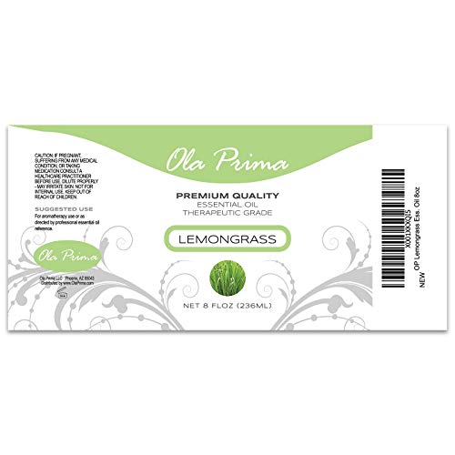 Ola Prima Lemongrass Essential Oil - Aromatherapy Oils - 8 Fluid Ounces Bulk