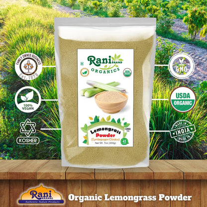 Rani Organic Lemongrass Powder (7oz/200g) – USDA Organic, Kosher, Gluten Free