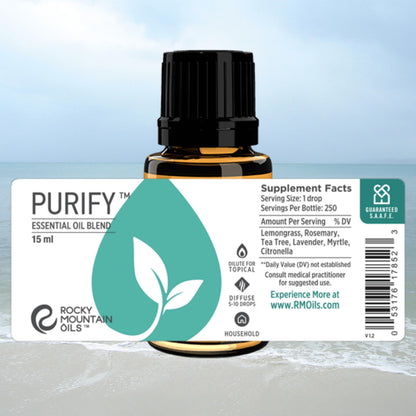 Rocky Mountain Oils Purify Essential Oil Blend 15ml - Organic Diffuser Oil (Frankincense & Sage)