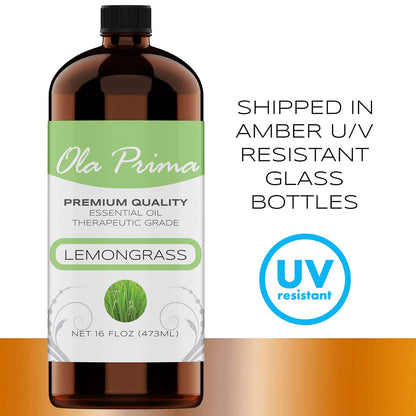 Ola Prima Lemongrass Essential Oil - 16oz Bulk | Aromatherapy & Diffuser