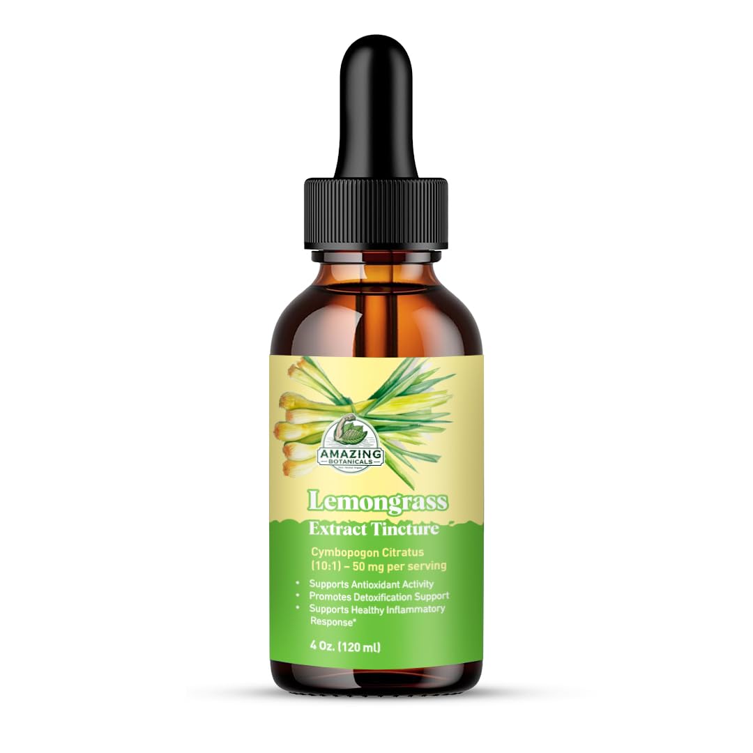 Lemongrass Tincture – Organic Cymbopogon Citratus Extract Liquid – Natural Herbal Supplement for Wellness – 4oz