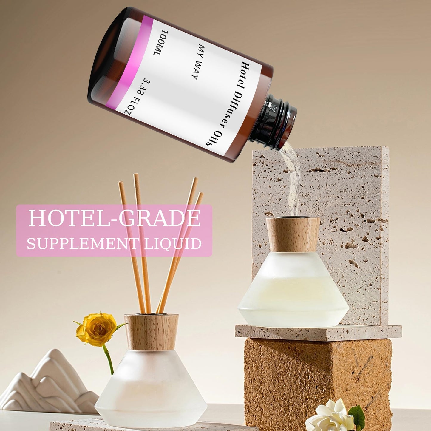 LEMPEFE White Tea Diffuser Oil – Luxury Hotel-Scent Diffuser Refill, Long-Lasting 3.38 Fl Oz