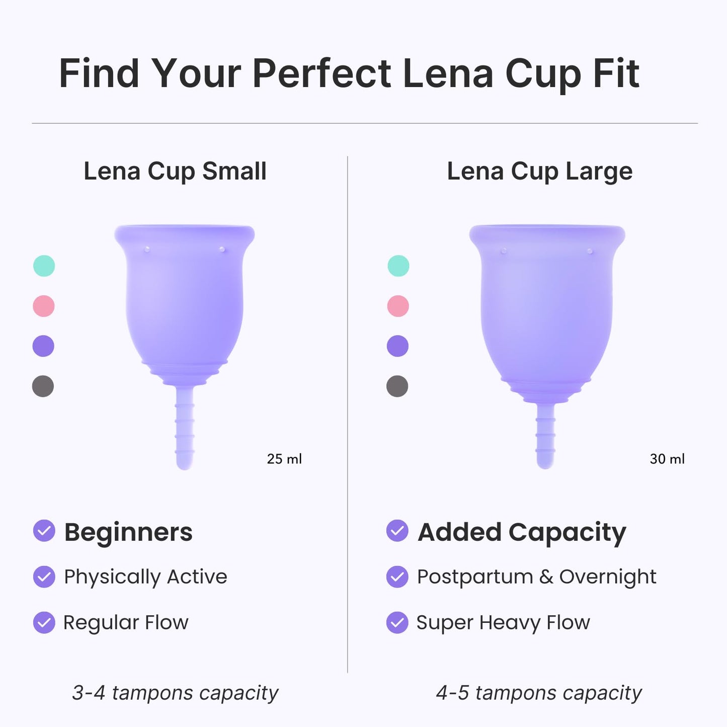 Lena Cup Original Large Purple – Reusable Silicone Menstrual Cup for Heavy Flow