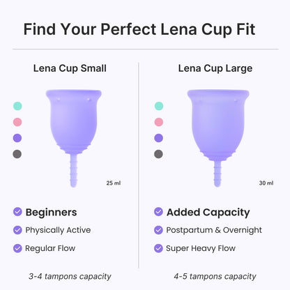 Lena Cup Original Large Purple – Reusable Silicone Menstrual Cup for Heavy Flow