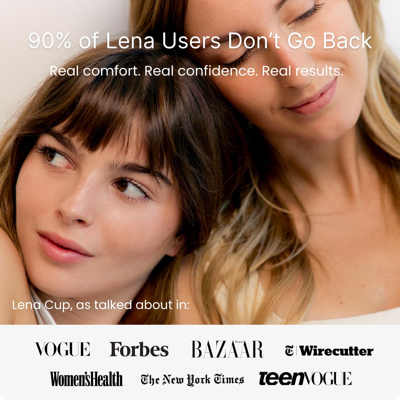 LENA Menstrual Cup Original Large Pink – Heavy Flow, 12-Hour Leak-Free Reusable Silicone