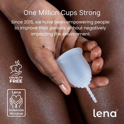LENA Menstrual Cup Original Large Pink – Heavy Flow, 12-Hour Leak-Free Reusable Silicone