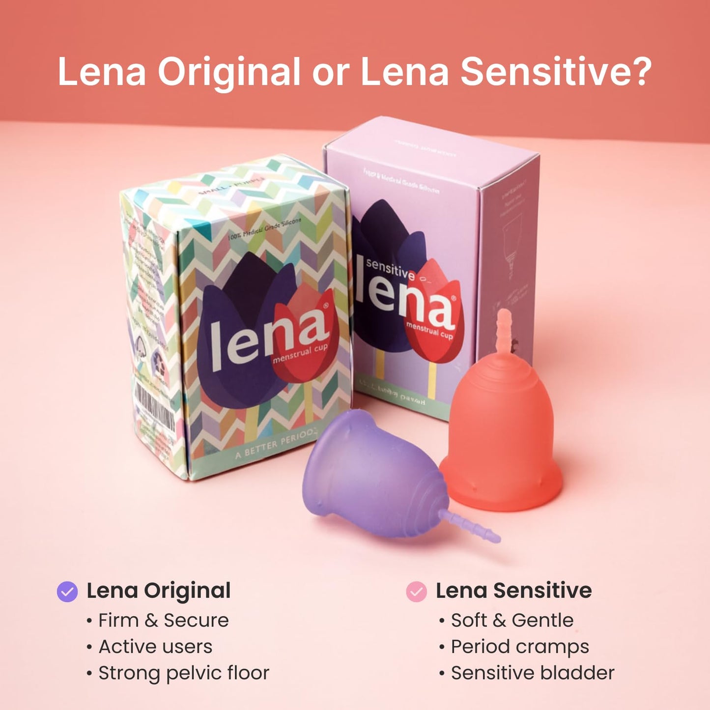 Lena Cup Original Small Gray – Reusable Silicone Menstrual Cup, 12-Hour Leak-Free Comfort | Beginner-Friendly