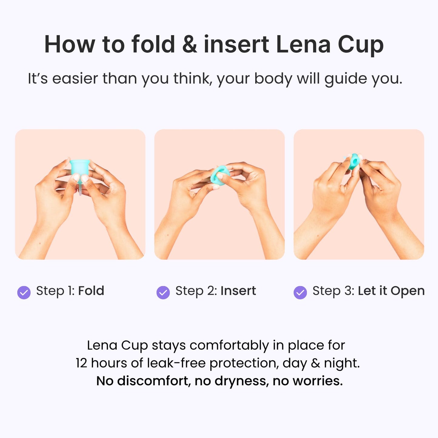 Lena Cup Original Small Turquoise – Reusable Silicone Menstrual Cup for Regular Flow, 12-Hour Leak-Free