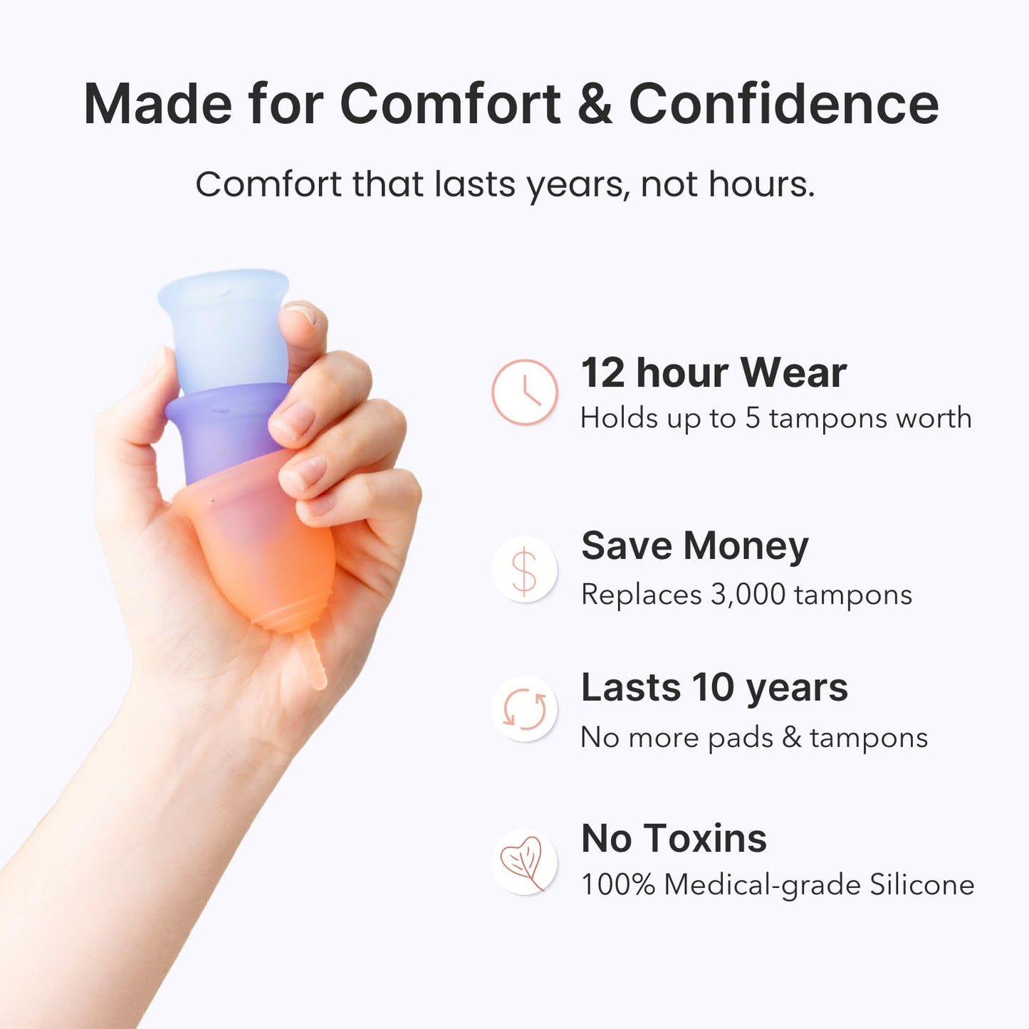 Lena Cup Original Large Purple – Reusable Silicone Menstrual Cup for Heavy Flow