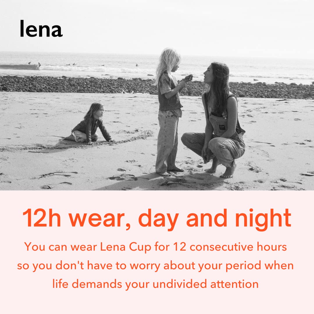 LENA Sensitive Menstrual Cup 2 Pack – Small & Large Reusable Silicone Cups (BPA-Free)