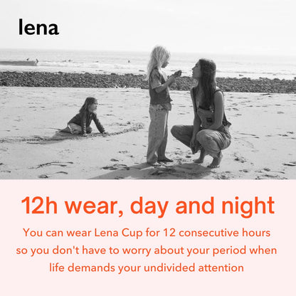 LENA Sensitive Menstrual Cup 2 Pack – Small & Large Reusable Silicone Cups (BPA-Free)