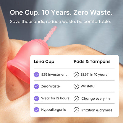 Lena Cup Original Large Purple – Reusable Silicone Menstrual Cup for Heavy Flow