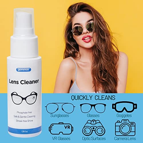 Lens Cleaner Kit with Glasses Cleaning Cloth & Spray – Safe for Coated Lenses (1.7 fl oz)