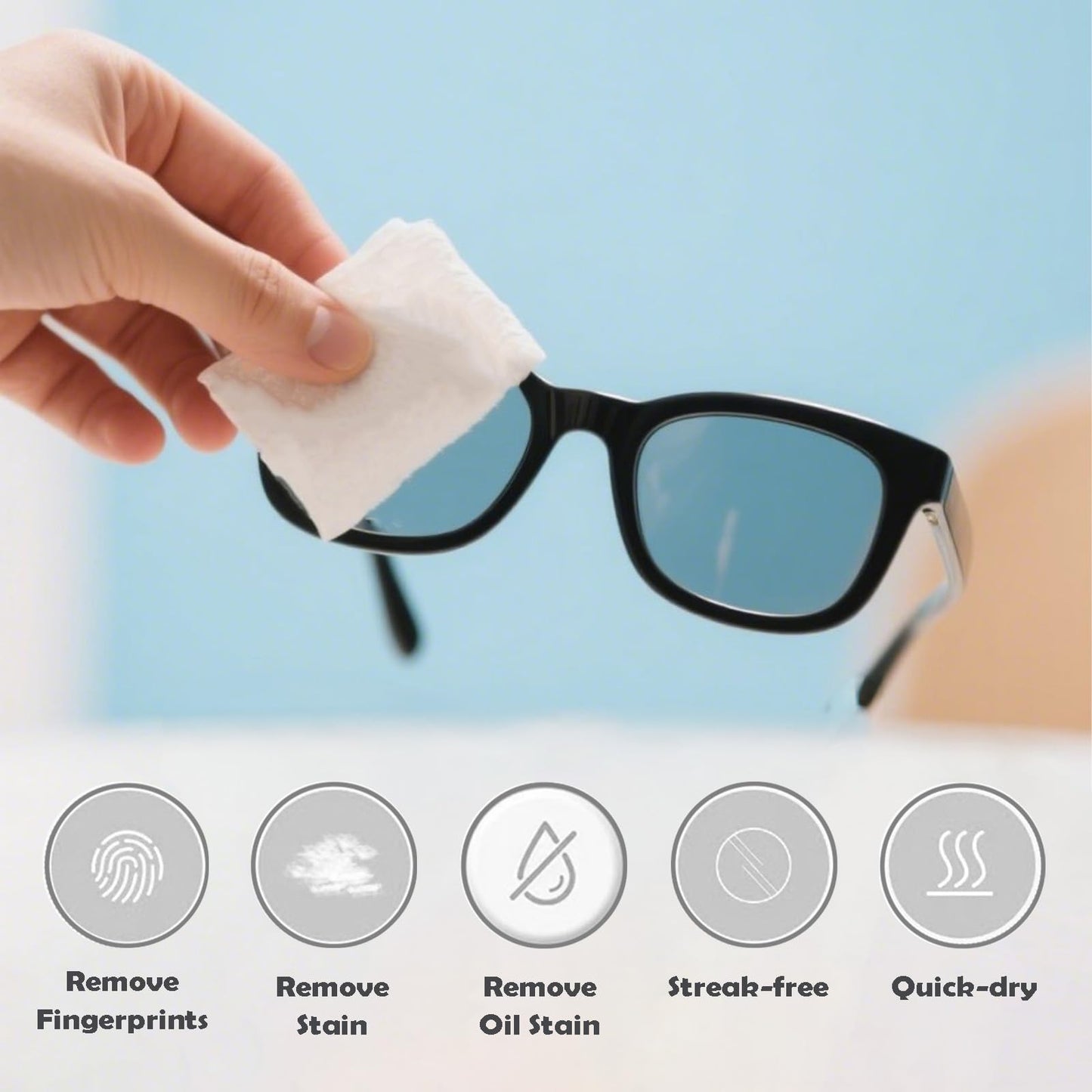 60-Count Lens Cleaning Wipes - Individually Wrapped & Quick-Dry