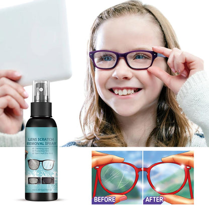 Lens Scratch Removal Spray – 2x100ml | Eyeglass Cleaner for Glasses, Sunglasses, Camera Lenses, Screens