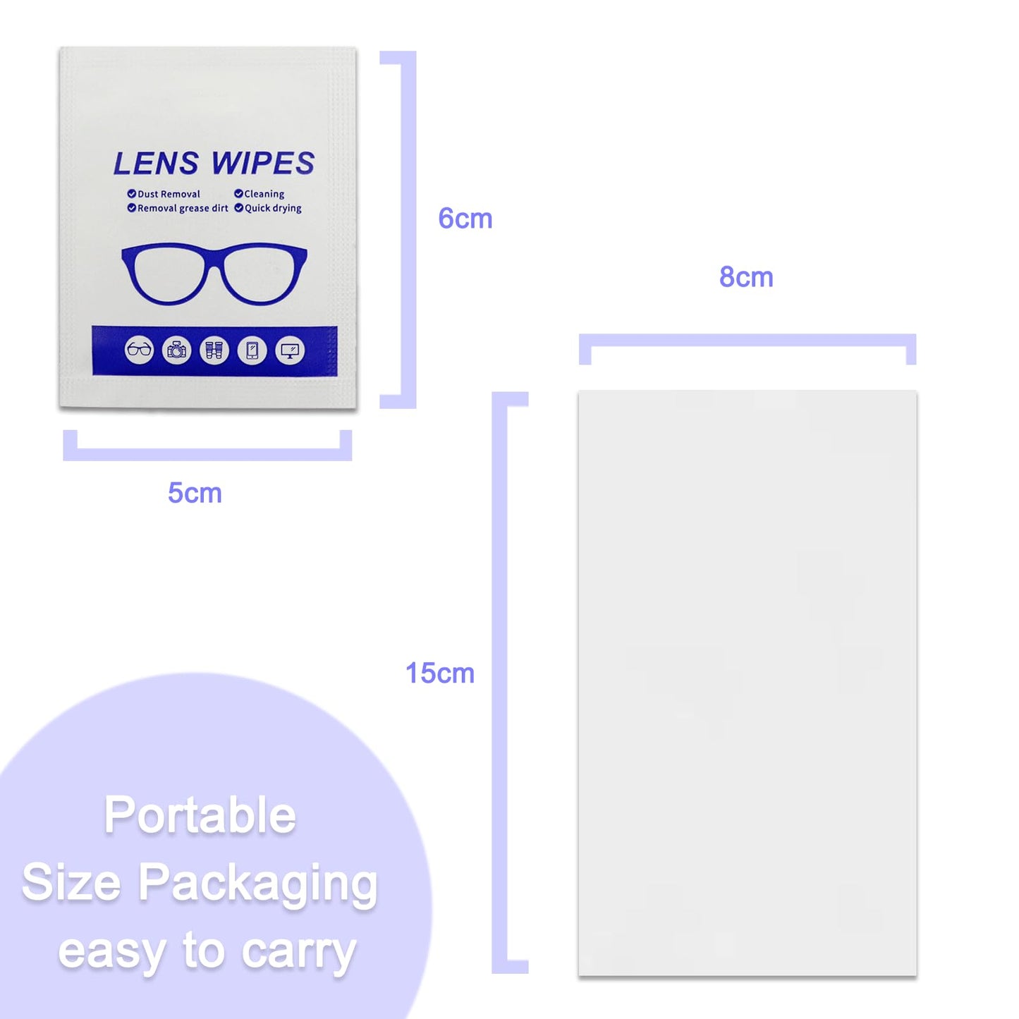 Lens Wipes 220pcs – Individually Wrapped Pre-Moistened Wipes for Eyeglasses, Phone Screens & Cameras