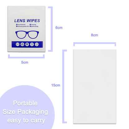 Lens Wipes 220pcs – Individually Wrapped Pre-Moistened Wipes for Eyeglasses, Phone Screens & Cameras