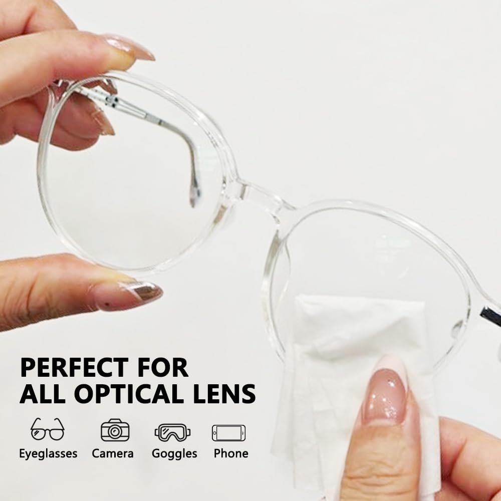 200 Count Lens Wipes for Eyeglasses – Pre-Moistened, Individually Wrapped Cleaners for Glasses, Screens and Camera Lenses