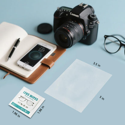 200 Count Lens Wipes for Eyeglasses – Pre-Moistened, Individually Wrapped Cleaners for Glasses, Screens and Camera Lenses