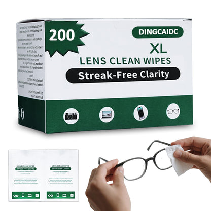 Lens Wipes for Eyeglasses - Gentle, Portable 200 Count | Glasses & Screens