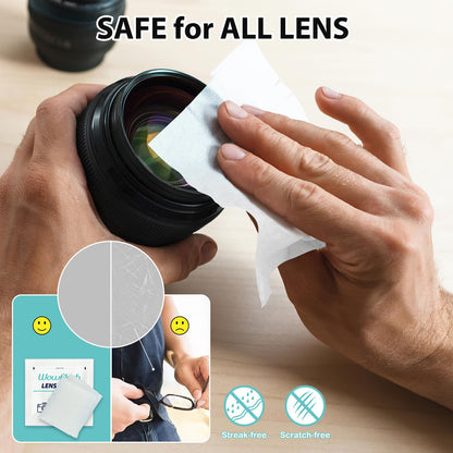 400 Count Lens Wipes for Eyeglasses – Pre-Moistened, Scratch-Free
