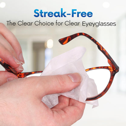 Lens Wipes for Eyeglasses: 500-Count Pre-moistened Cleaning Wipes, Scratch-Free & Streak-Free