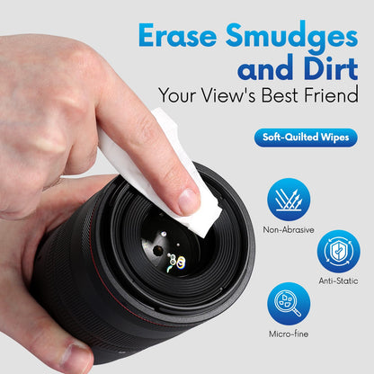 Lens Wipes for Eyeglasses: 500-Count Pre-moistened Cleaning Wipes, Scratch-Free & Streak-Free