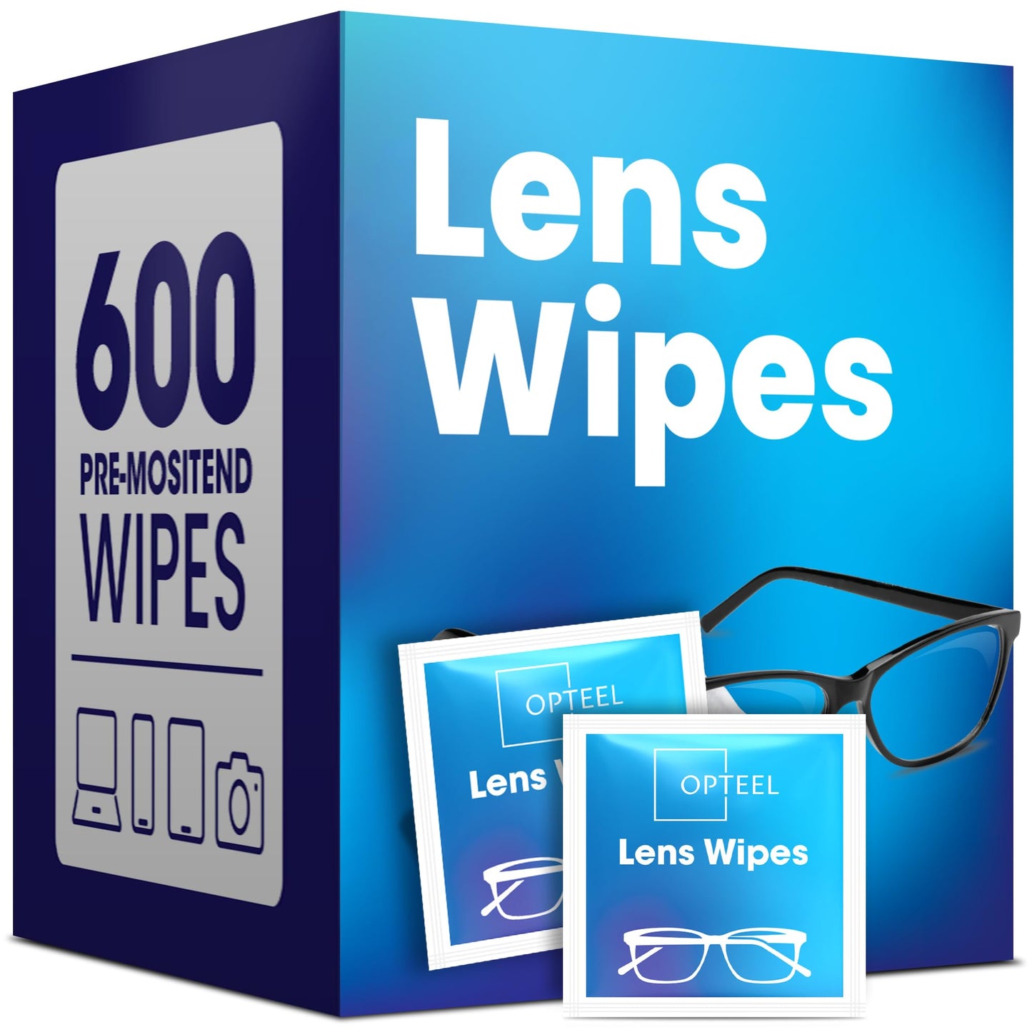 Lens Wipes for Eyeglasses – 600-Count, Individually Wrapped | Scratch-Free, Streak-Free Cleaning