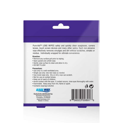 Lens Wipes 100ct (1pk) – Clean Eyeglasses, Lenses & Smartphones | Pure-Aid