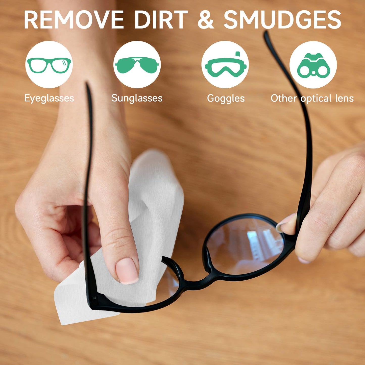 Lensmate 220 Count Lens Wipes – Pre-Moistened & Individually Wrapped Eyeglass Cleaning Wipes