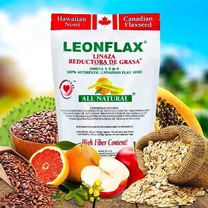 Leonflax 100% Authentic Canadian Flax Seed - 18 Oz | High Fiber & Digestive Health