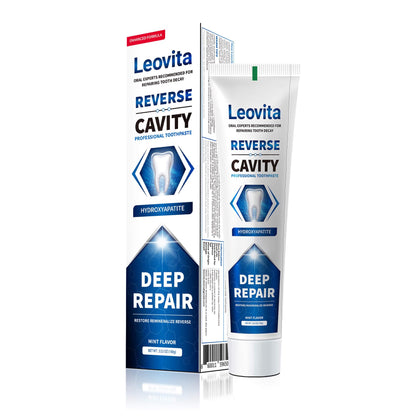 Leovita Cavity Reversing Toothpaste for Adults | Hydroxyapatite Remineralizing, Fluoride & SLS Free | 3.52 oz