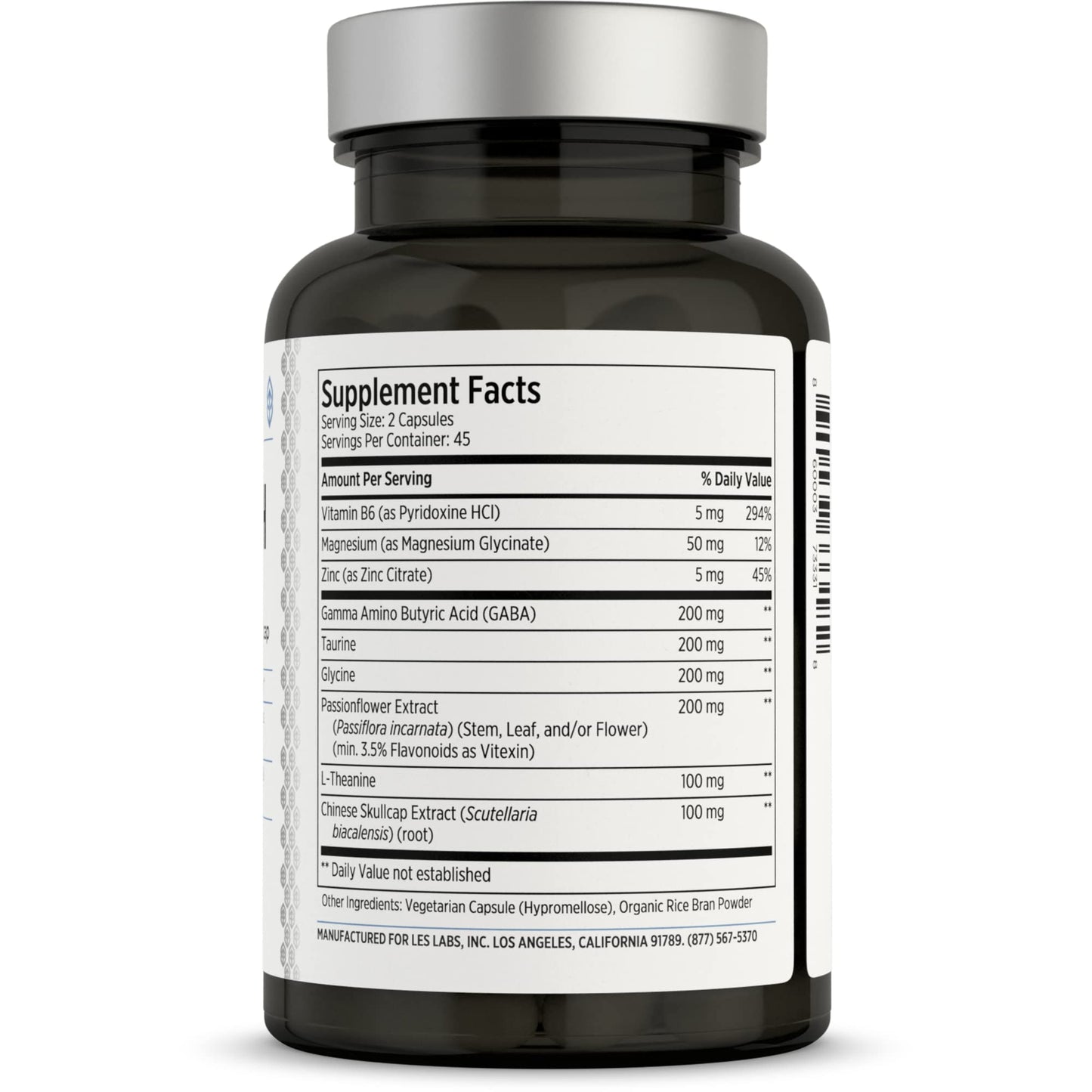 LES Labs GABA Health – Calm Mind & Deep Sleep Support – 90 Capsules, Non-GMO