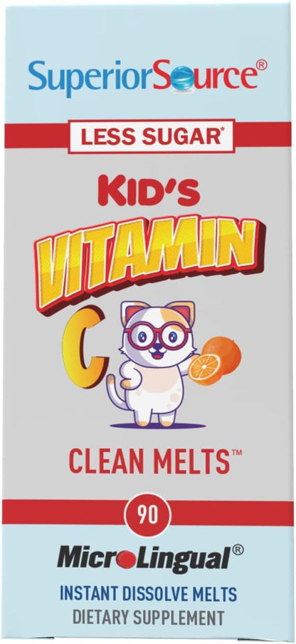 Superior Source Kid's Vitamin C Clean Melts - Immune Support for Kids (90 MicroLingual Tablets)