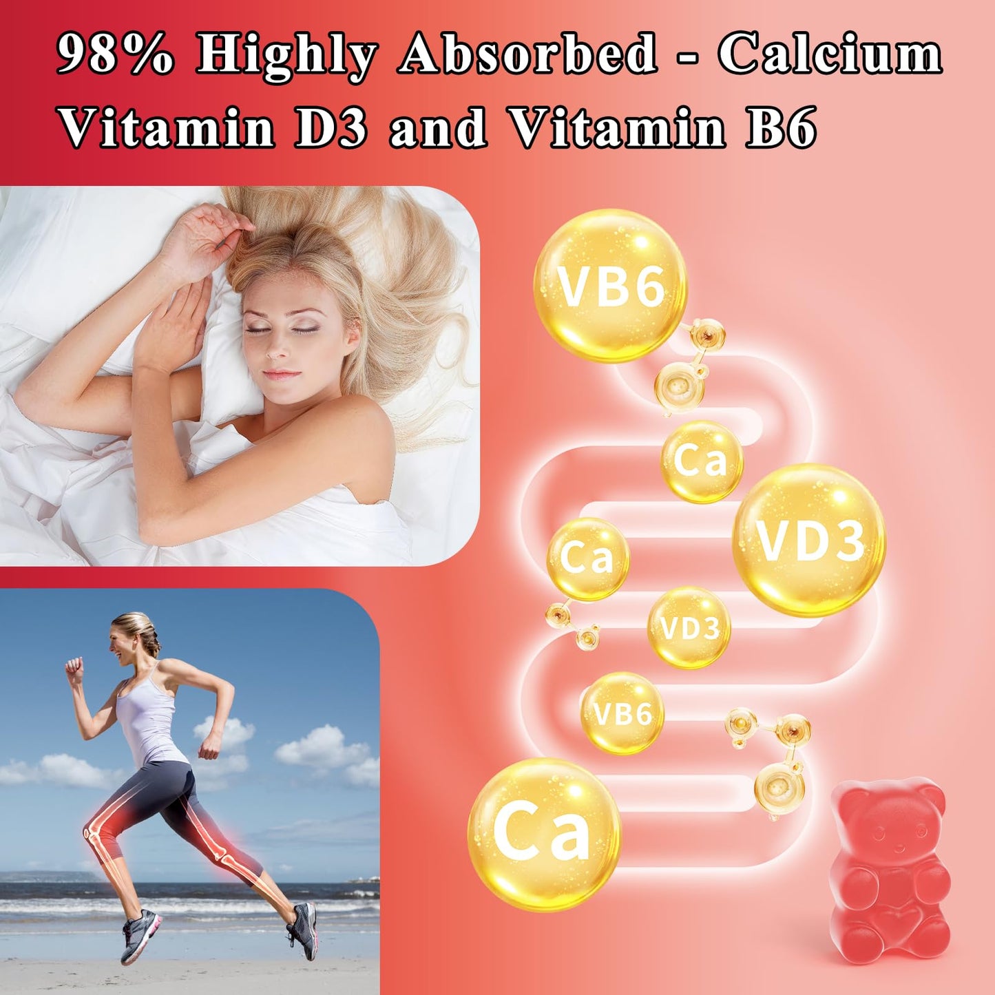 LETSCOL Magnesium Glycinate Gummies 800mg – Sugar Free, Sleep & Calm Support (Adults & Kids)