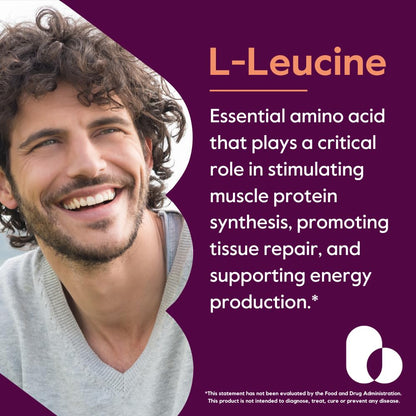 BESTVITE L-Leucine 500mg | 240 Veg Capsules | Vegan, Non-GMO, Gluten-Free