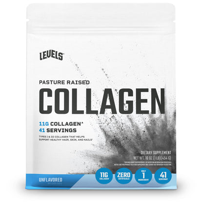 Levels Collagen Peptides – Unflavored, 11g Per Scoop, 1 lb, No Artificial Ingredients