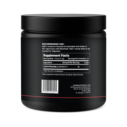 Leviathan Bloat Support with BIOMend | 1000mg Lysine Butyrate per Serving