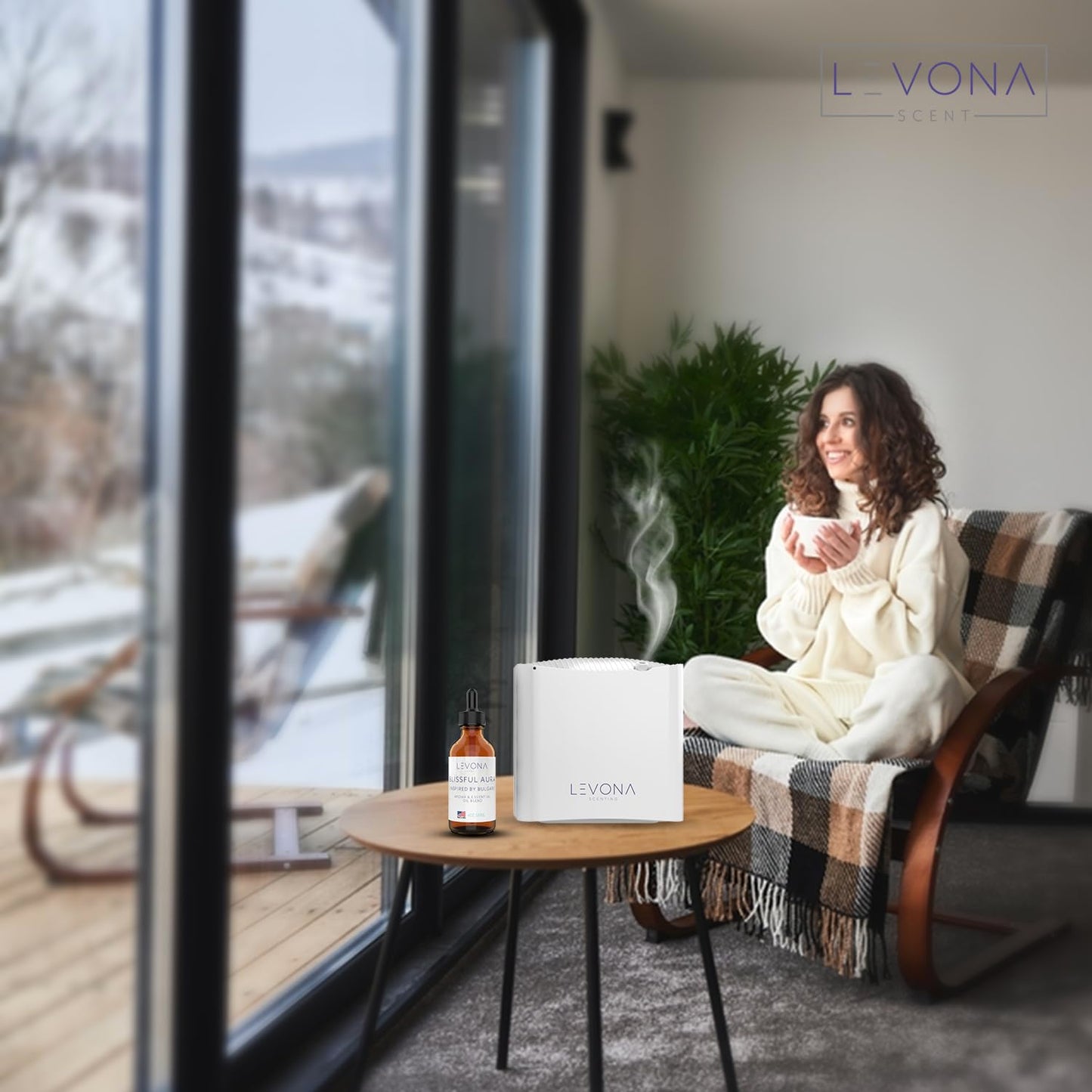 Levona Blissful Aura Essential Oil for Diffuser – Amber, Musk & Jasmine (120 ml)