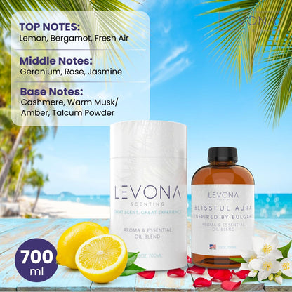 Levona Blissful Aura Diffuser Oil – Amber, Musk & Jasmine | 700ml Home Luxury Scents